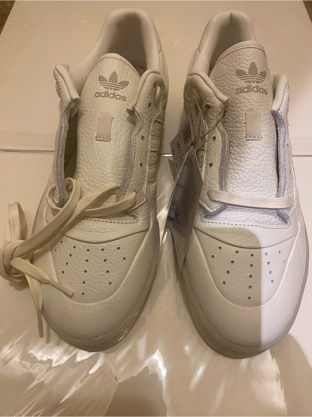 adidas Off-White Leather Low-Top Sneakers